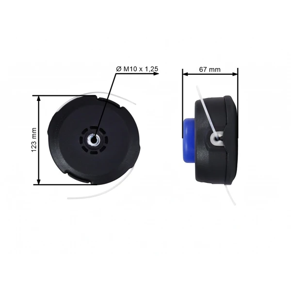 Trimmerkopf T35 Gewinde für Freischneider Husqvarna 129R 133R 325R 325L 525L 525LDX 525LS 525LST 525RX 533RS M10 x 1,25 (OEM 578446301)