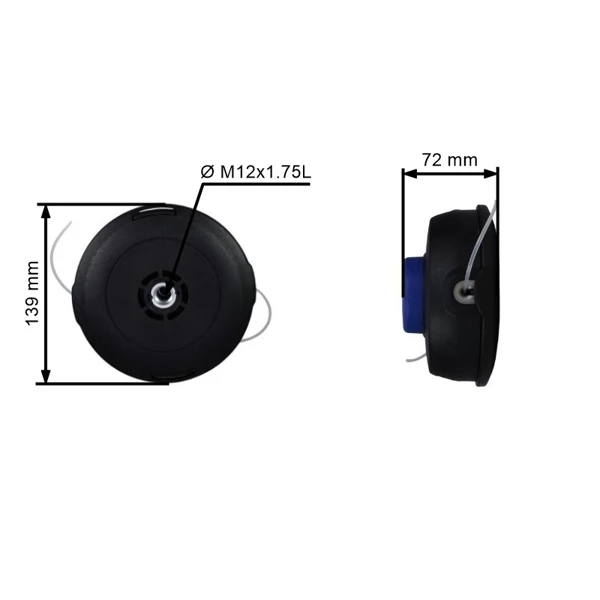 Trimmerkopf T45X M12x1.75L für Freischneider Husqvarna 240R 250R 250RX 335L 335RX 343R 345FX 345RX 355FX 555FX (OEM 544972603)
