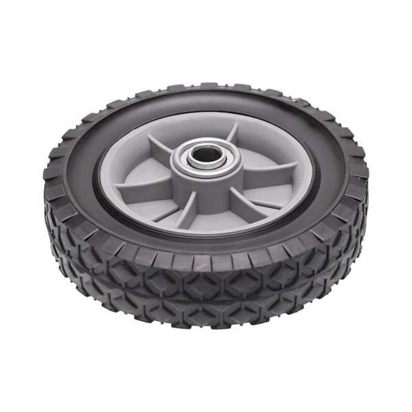 Universal-Kunststoffrad mit Kugellager für Gartenmäher Durchmesser 150 mm Gummireifen