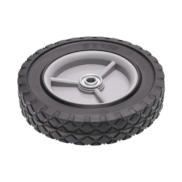 Universal Kunststoffrad mit Kugellager für Gartenmäher Durchmesser 200 mm Gummireifen