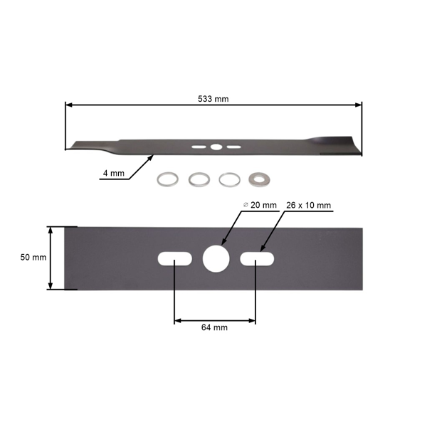 Universal-Mähmesser 53,3 cm (21")