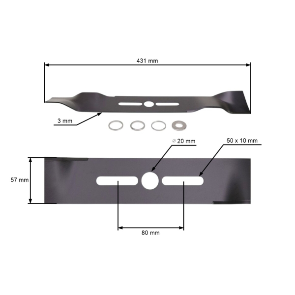 Universal-Mulchmesser für Rasenmäher 43,1 cm (17")
