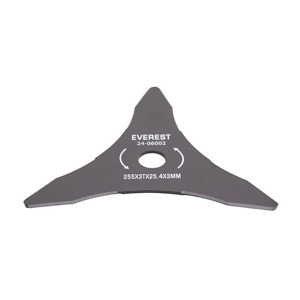 Universal Stahlmesser mit 3 Zähnen 255 mm x 3,0 mm für Freischneider und Motortrimmer