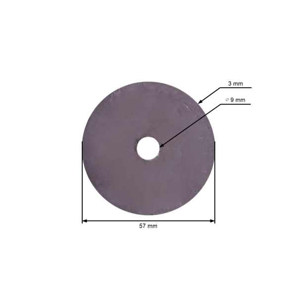 Universelle scheibe Messerhalter aus Stahl für Rasenmäher und Gartentraktoren 57,40 mm x 3 mm x 9,45 mm