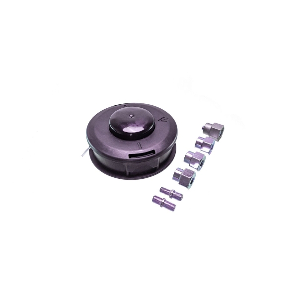 Universeller halbautomatischer Trimmerkopf für Motorsensen und Motortrimmer mit einem Außendurchmesser von 130 mm mit Adaptersatz