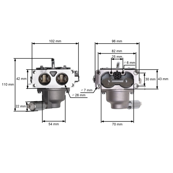 Vergaser für Briggs & Stratton V-Twin Motoren 20,0 PS - 25,0 PS (OEM 799230 699709 499804)