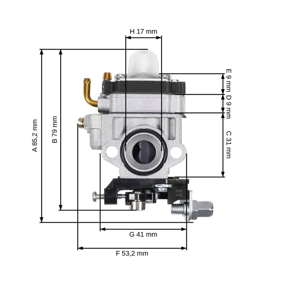 Vergaser für Freischneider Echo SRM2601 SRM2400 SRM2610 PE2601 AL-KO Alko Hecht Chinesische Marken und Freischneider aus dem Hobbymarkt (OEM 12300057731)