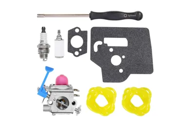 Vergaser für Freischneider Husqvarna 124R 125R 125RJ 128R 128RJ 125LDX 128C 128L 128LDX Jonsered BC2126 BC2128 CC2126 CC2128 GC2128 C GT2125 GT2128 McCulloch B28B B28P B28PS Aktionsset 8 Teile (OEM 545081848)
