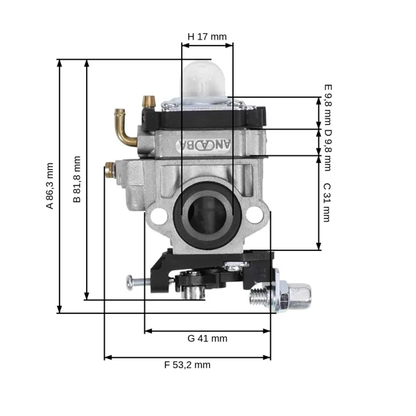 Vergaser für Freischneider Husqvarna 143R II 236R 531RS 541RS 541RST (OEM 528748801 586931301 587106701)