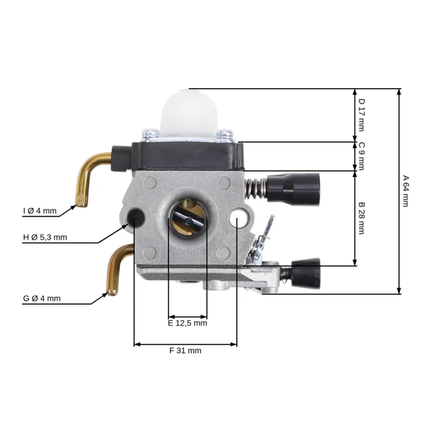Vergaser für Freischneider Stihl FS38 FS45 FS46 FS55  Aktionsset 11 Teile (OEM C1QS66 41371200600)