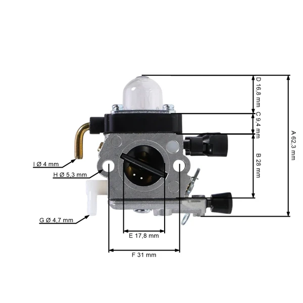 Vergaser für Freischneider Stihl FS38 FS55 2-MIX (4140 120 0623 C1Q-S282 M TCA38)