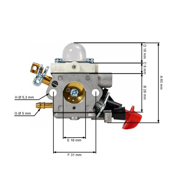 Vergaser für Freischneider Stihl FS40 FS50 FS50C FS56 FC56 FS70 (OEM 41441200608)