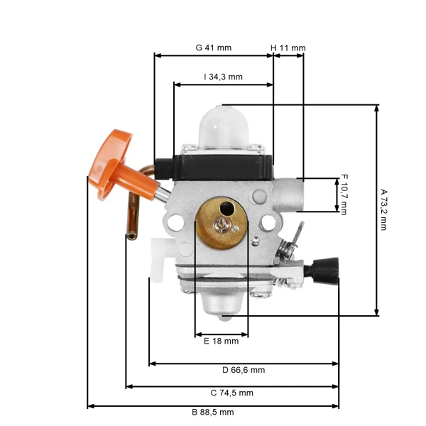Vergaser für Freischneider Stihl FS87 FS87R FS100 FS100R FS100RX FS110 FS110R FS110X FS110RX FS90 FS90R KM100R KM110R HT100 HT101 (OEM 41801200611)