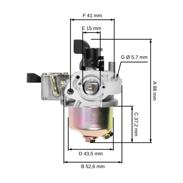 Vergaser für Honda GX100 GX100U Motoren 2,8 PS - 3,0 PS (OEM 16100-Z0D-003 16100Z0D023)
