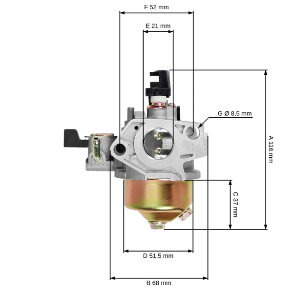 Vergaser für Honda GX240 GX270 Motoren 8,0 PS - 9,0 PS (OEM 16100ZE2W71 1616100ZH9 16100-ZE2-W71 16100-ZH9-W21 1616100-ZH9-820)