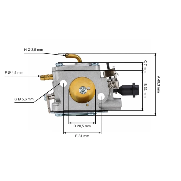 Vergaser für Kettensägen Husqvarna 395XP (OEM 503280414 501355501)