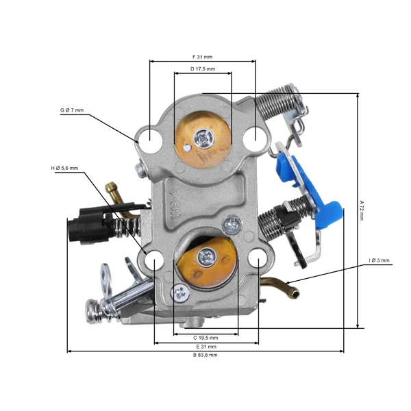 Vergaser für Kettensägen Husqvarna 455E 455 Rancher 460 461 Jonsered CS2255 (OEM 544883001)