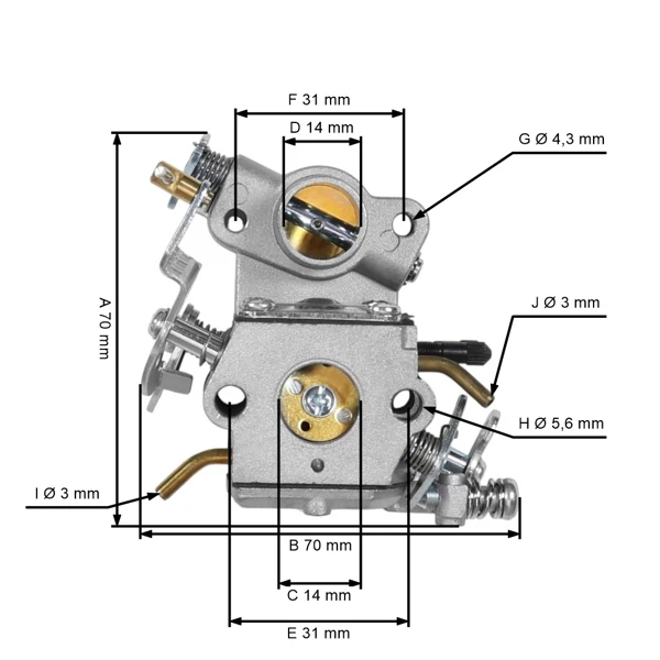 Vergaser für Kettensägen Jonsered CS2138C Partner P738 P740 P742 P840 McCulloch CS330 CS360 CS400 MAC 738 MAC 740 MAC 742 MAC 838 MAC 842 (OEM 530035590)