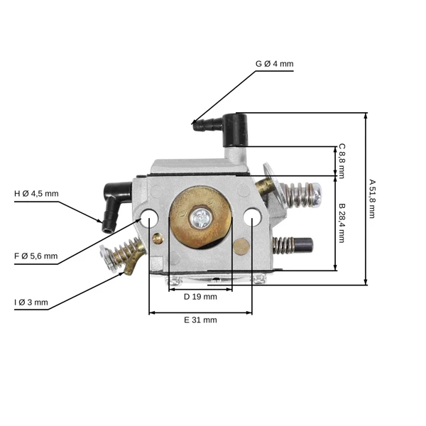 Vergaser für Kettensägen OLEO-MAC Oleo-mac 956 961 962 965HD Efco 156 162 165HD (OEM 50010302A)
