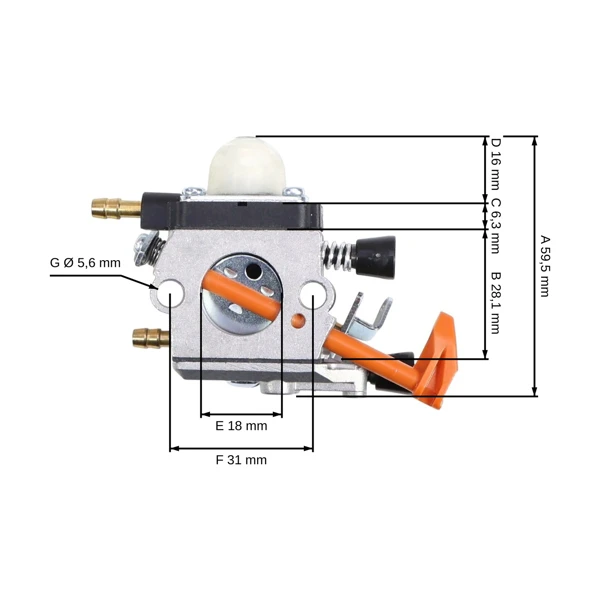 Vergaser für Motorbläser Stihl BG50 BG45 BG46 BG55 BG65 BG85 SH55 (OEM 42291200650)