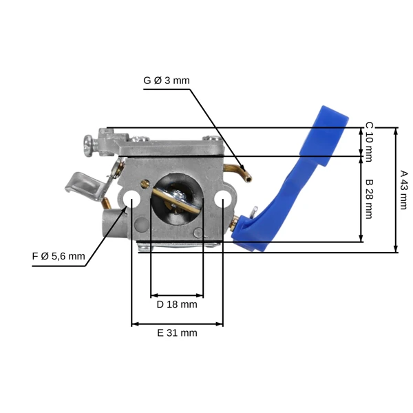 Vergaser für Motorgebläse Husqvarna 125B 125BX 125BVX Jonsered B2126 BV2126 (OEM 545081811)