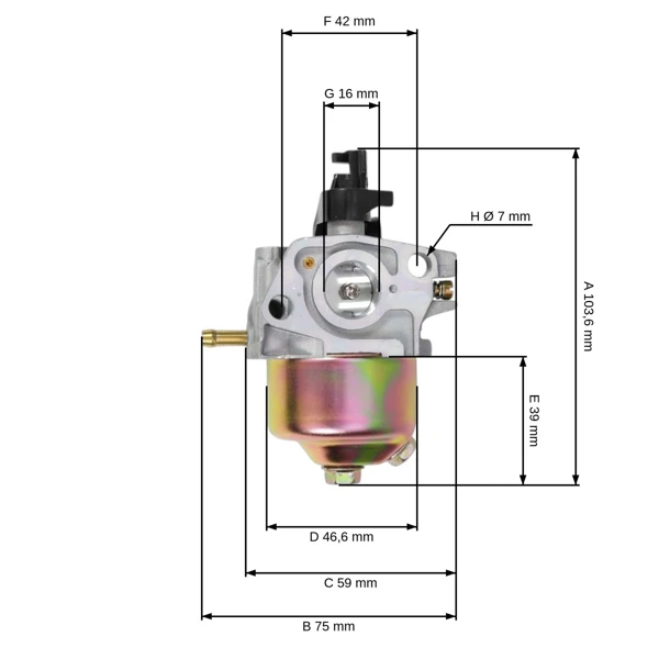 Vergaser für Motormäher NAC T375 T475 Fuxtec Hecht Garden Tool Einhell Rotenbach Arebos Brast Güde