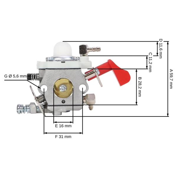 Vergaser für Motortrimmer Baja 5B 5T FG Zenoah CY RCMK Hubraum 26 ccm - 30 ccm (OEM Walbro WT-997 WT-664)