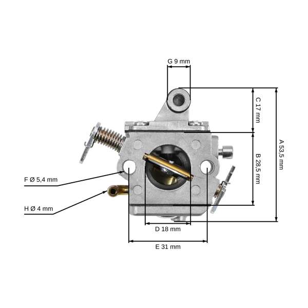 Vergaser für Stihl Kettensägen MS170 2MIX MS180 2MIX Modell C1Q-S286C (OEM 11301200612)