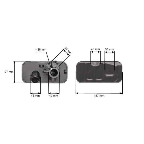 Vergaser mit Kraftstofftank für Briggs & Stratton Sprint Classic Motoren Leistung 3,5 PS - 3,75 - PS 4,5 PS (OEM 498809A 494406 499809 498809)