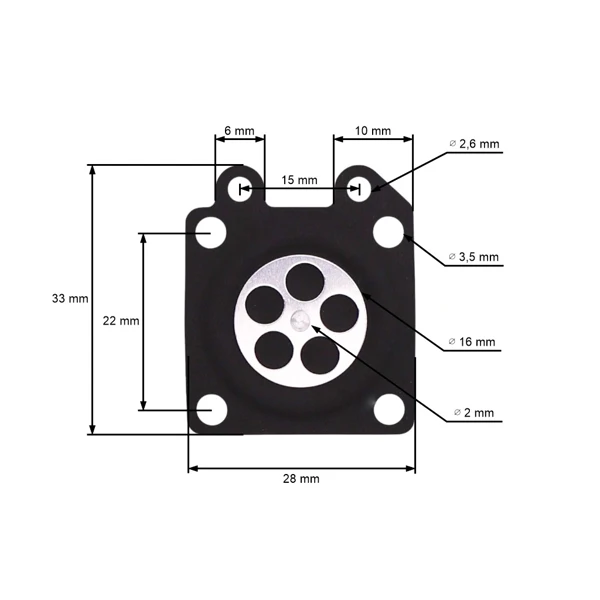 Vergasermembrankit für chinesische Motorsensen und Motorsensen aus dem Hobbymarkt mit Hubraum 26 ccm 32 ccm 43 ccm 52 ccm