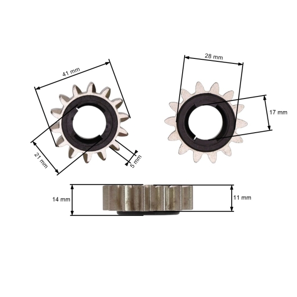 Zahnrad 14 Zähne aus Metall für Briggs & Stratton Motoren (OEM 593935 Toro 693713)